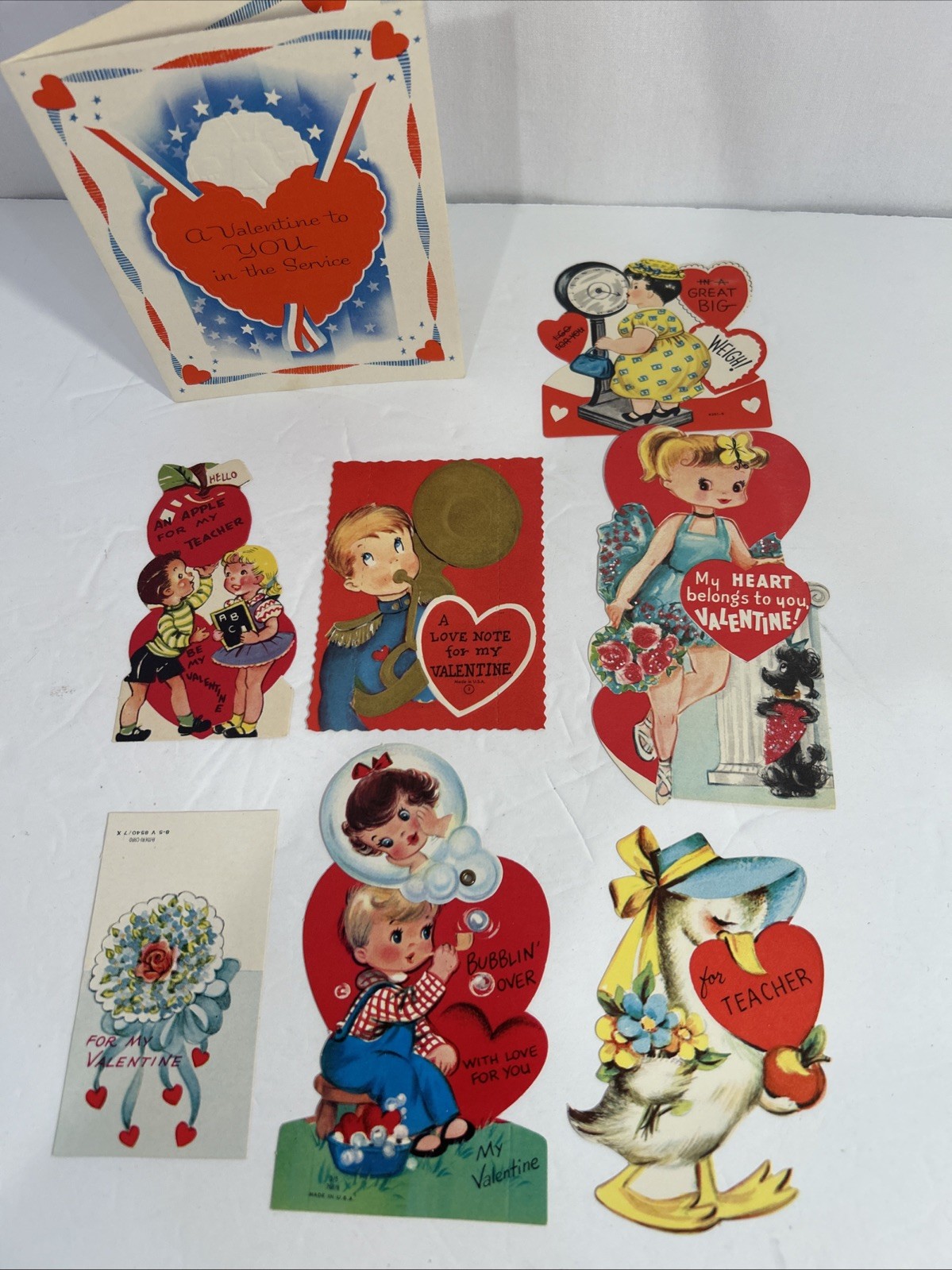 UNUSED Vintage Valentine Cards Lot of 8 - 1940’s / 1950\'s