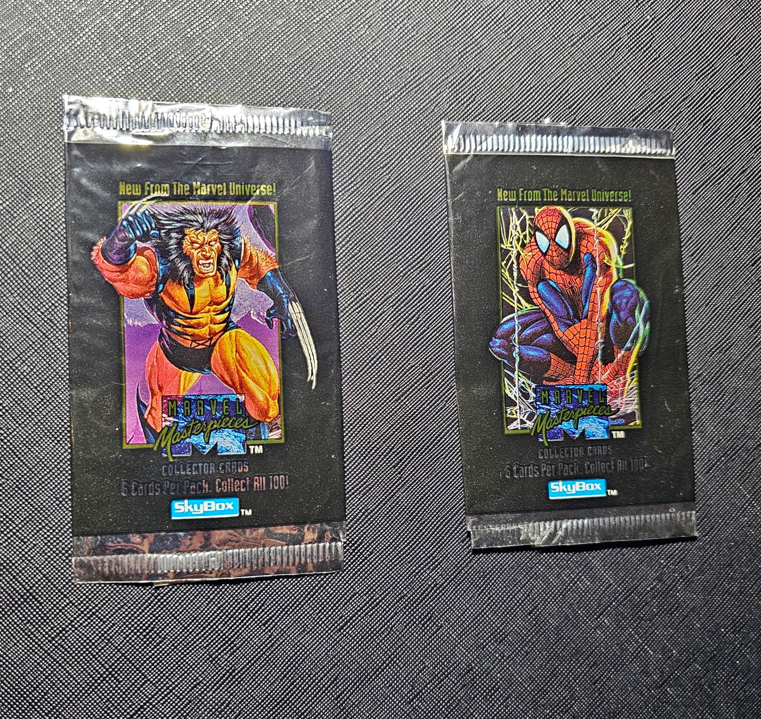 SkyBox 1992 & 93 Marvel Masterpieces Empty Pack Wrappers Wolverine Spider-Man SkyBox 1992 & 93 Marvel Masterpieces Empty Pack Wrappers Wolverine Spider-Man