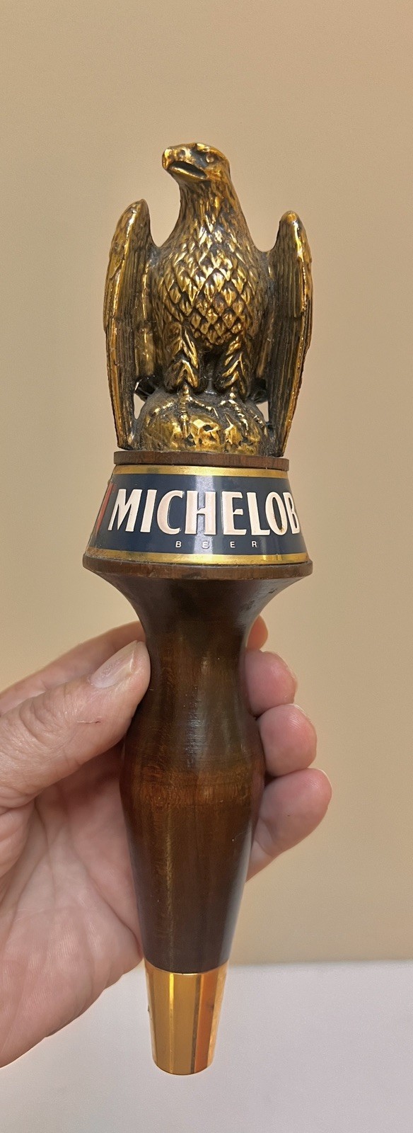 Vintage Michelob Eagle Dark Wood Beer Tap Handle 9” Ribbon Logo Brew Home Bar Vintage Michelob Eagle Dark Wood Beer Tap Handle 9” Ribbon Logo Brew Home Bar