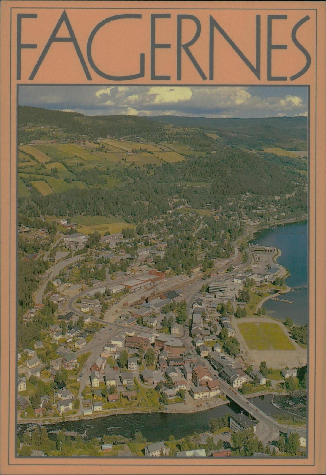 Normann Fagernes Norway Vintage Postcard Aerial Town View Unposted Normann Fagernes Norway Vintage Postcard Aerial Town View Unposted