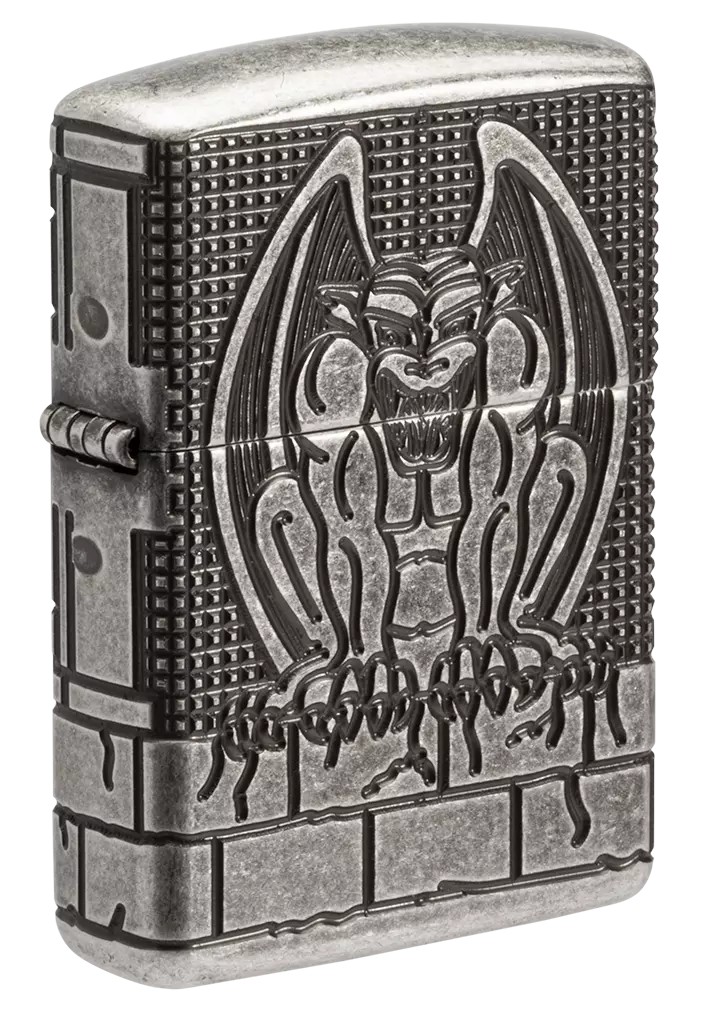 Zippo Armor Gargoyle Antique Silver Windproof Pocket Lighter, 28973-078426 Zippo Armor Gargoyle Antique Silver Windproof Pocket Lighter, 28973-078426