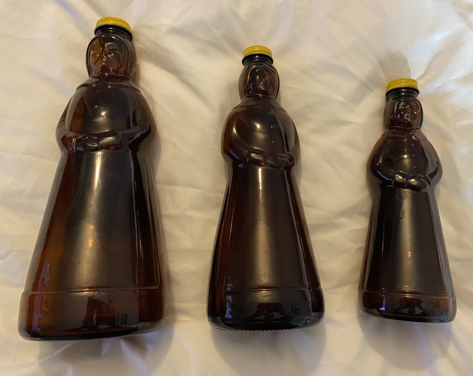 Vintage Mrs Butterworth’s Amber Glass Syrup Bottles Lot of 3 