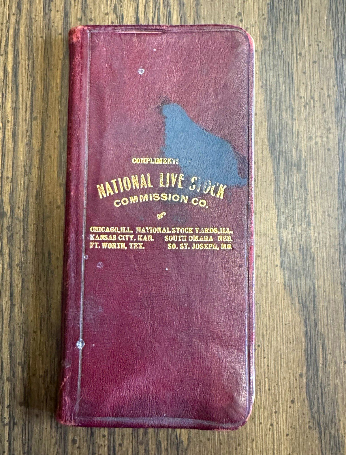Antique 1907 1908 National Live Stock Commission Co Pocket Ledger Book Antique 1907 1908 National Live Stock Commission Co Pocket Ledger Book