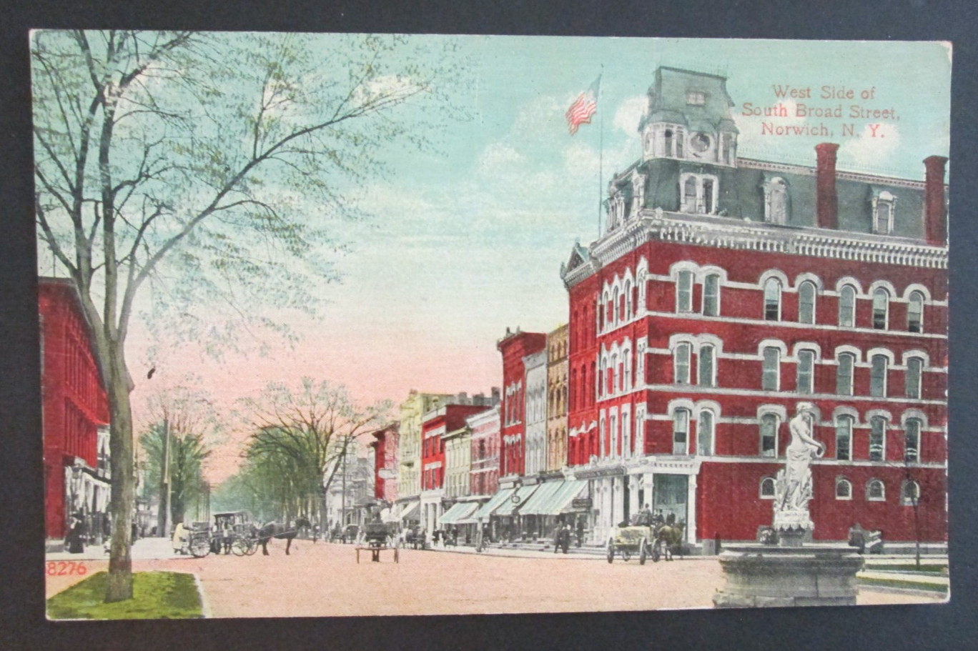 West Side of South Broad Street Norwich NY Unposted DB Postcard