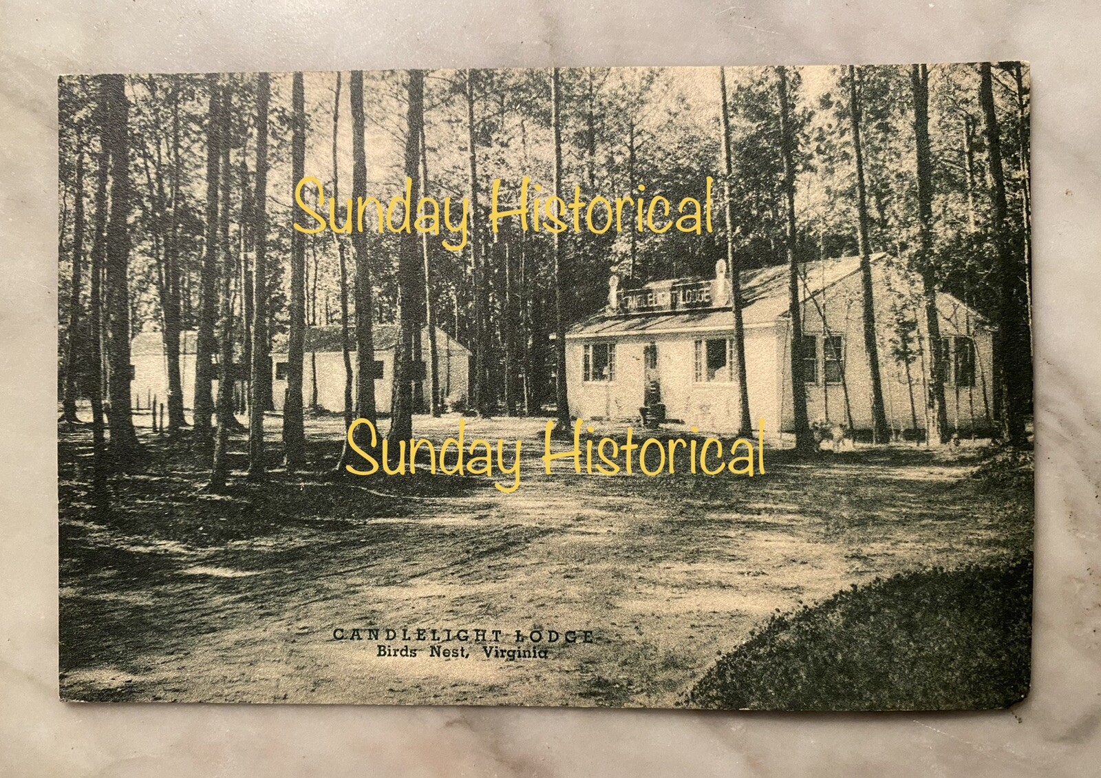 Candlelight Lodge Bird’s Nest Virginia Postcard ESVA Northampton Photo Service