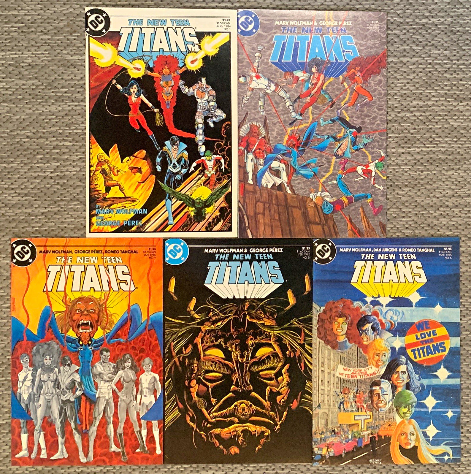 DC Comics Lot NEW TEEN TITANS #1 3 4 5 6 VF+ 1984-1985 Starfire Nightwing Cyborg DC Comics Lot NEW TEEN TITANS #1 3 4 5 6 VF+ 1984-1985 Starfire Nightwing Cyborg