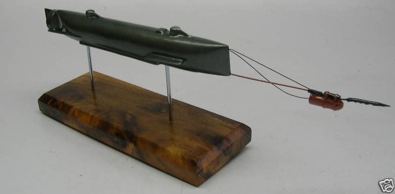 CSS H. L. Hunley CSA Submarine Desktop Kiln Dried Wood Model 