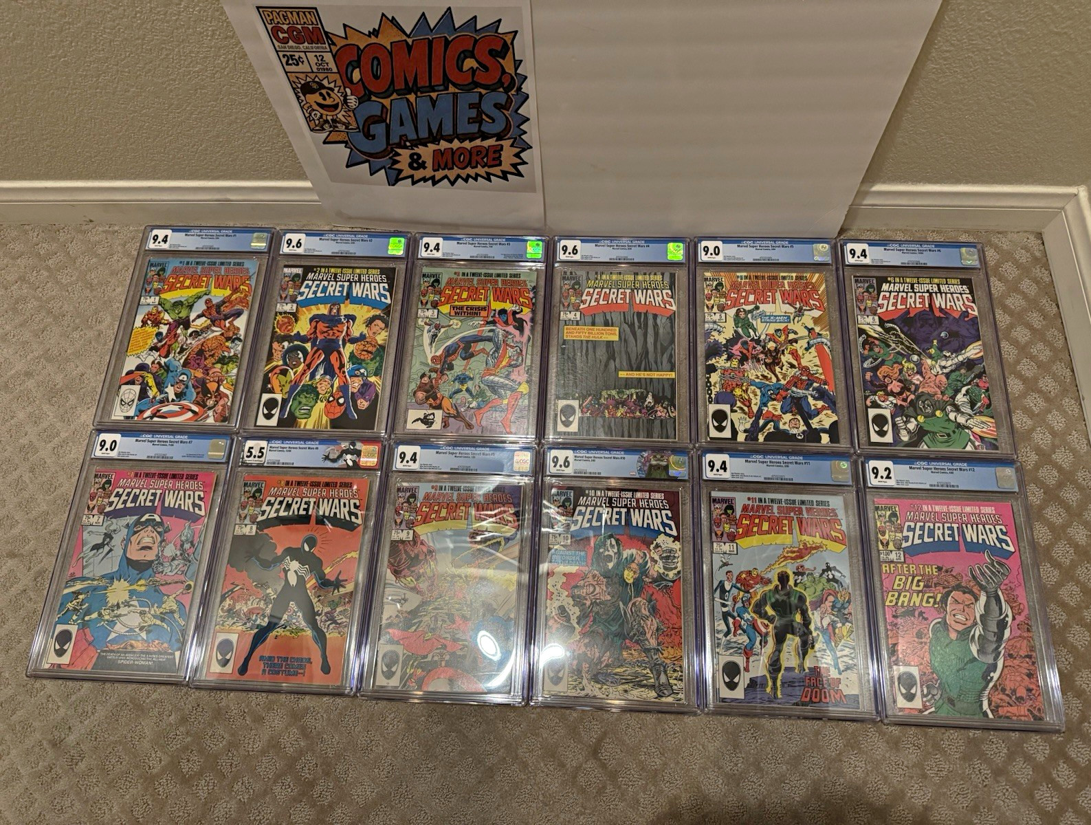 Marvel Super Heros Secret Wars #1 - #12 CGC Graded Comic Lot.