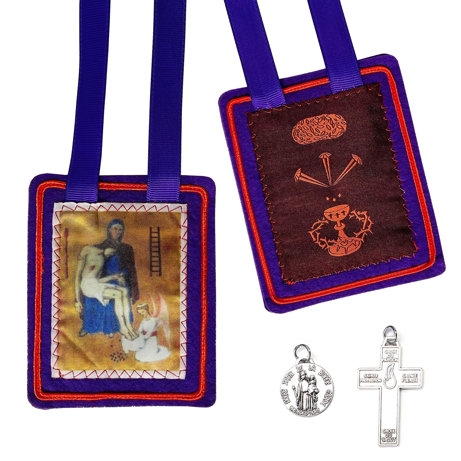 TALPGOD Purple Escapularios Catolicos Catholic Scapular Marie Julie L, TALPGOD Purple Escapularios Catolicos Catholic Scapular Marie Julie L,