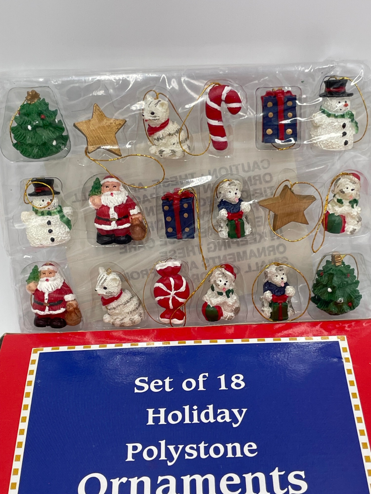 Vintage Giftco Inc. Set of 18 Miniature Toyland Ornaments With Original Box NOS