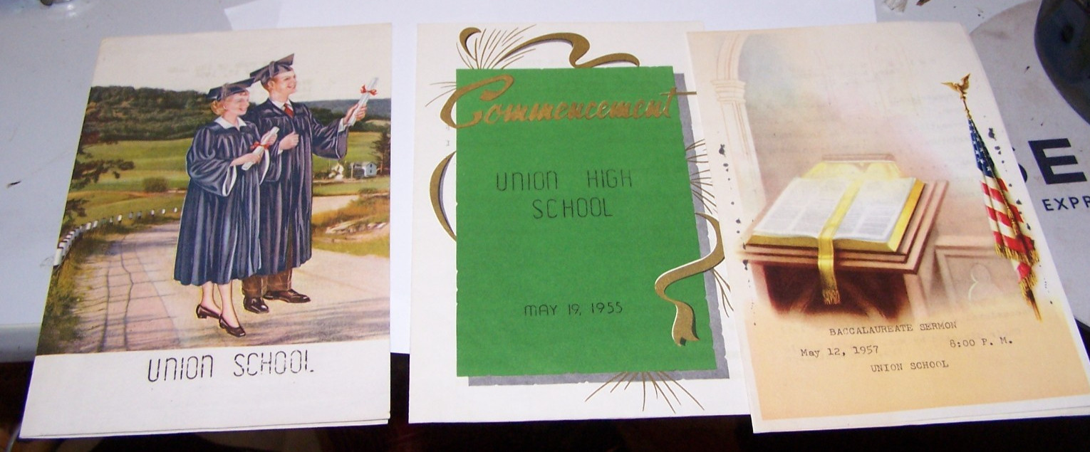 Vintage 1956 57 Union School (Lincolnton Lincoln Co).  Graduation bulletins High