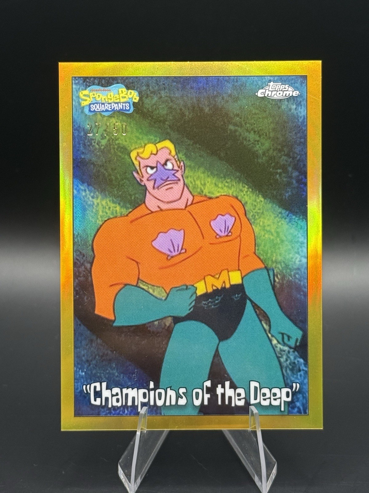 2025 Topps Chrome SpongeBob #190 Champions of the Deep Gold /50 2025 Topps Chrome SpongeBob #190 Champions of the Deep Gold /50
