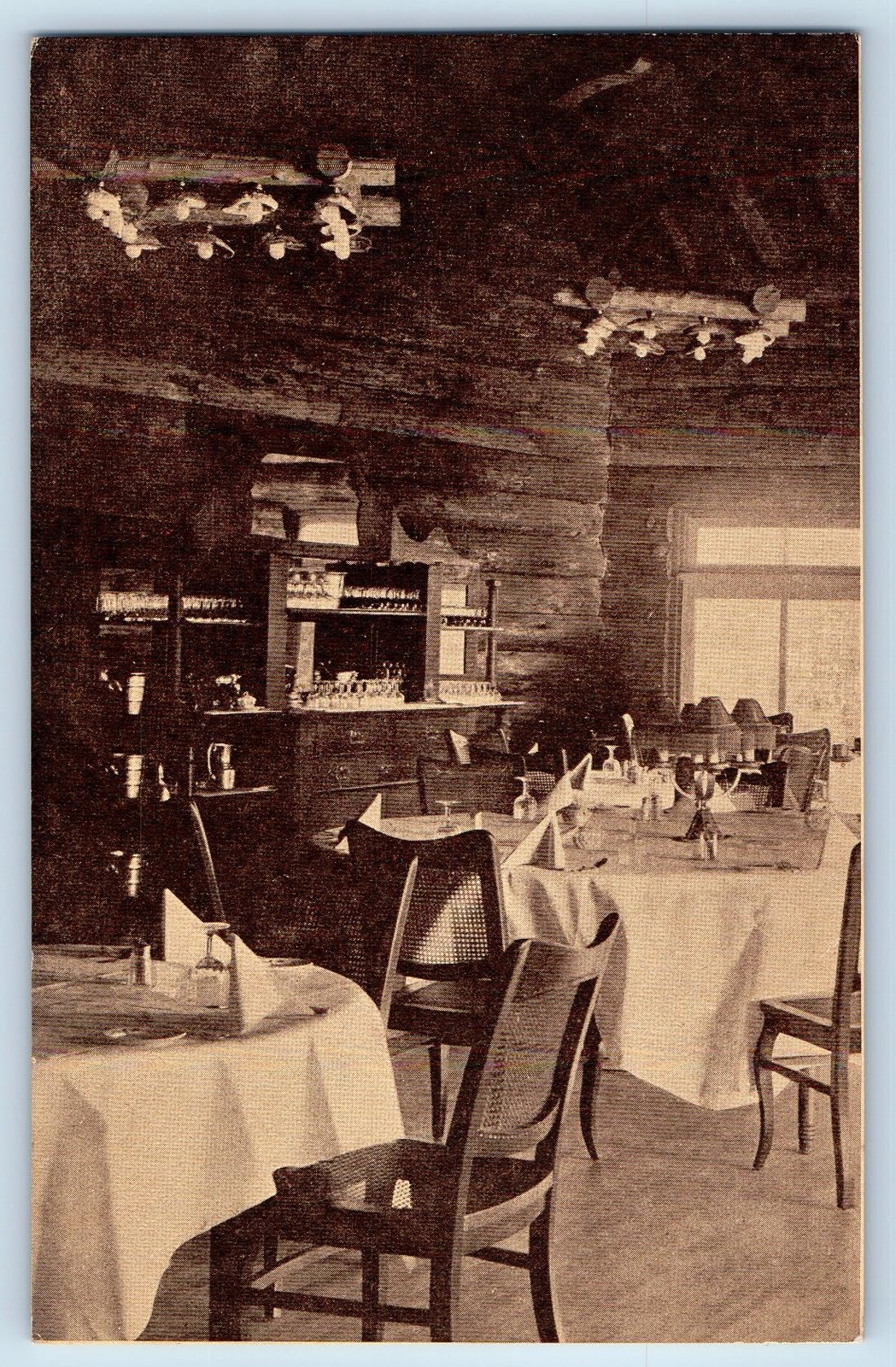 c1950 Monterey County California Postcard Grill Room Interior Pebble Beach Lodge c1950 Monterey County California Postcard Grill Room Interior Pebble Beach Lodge