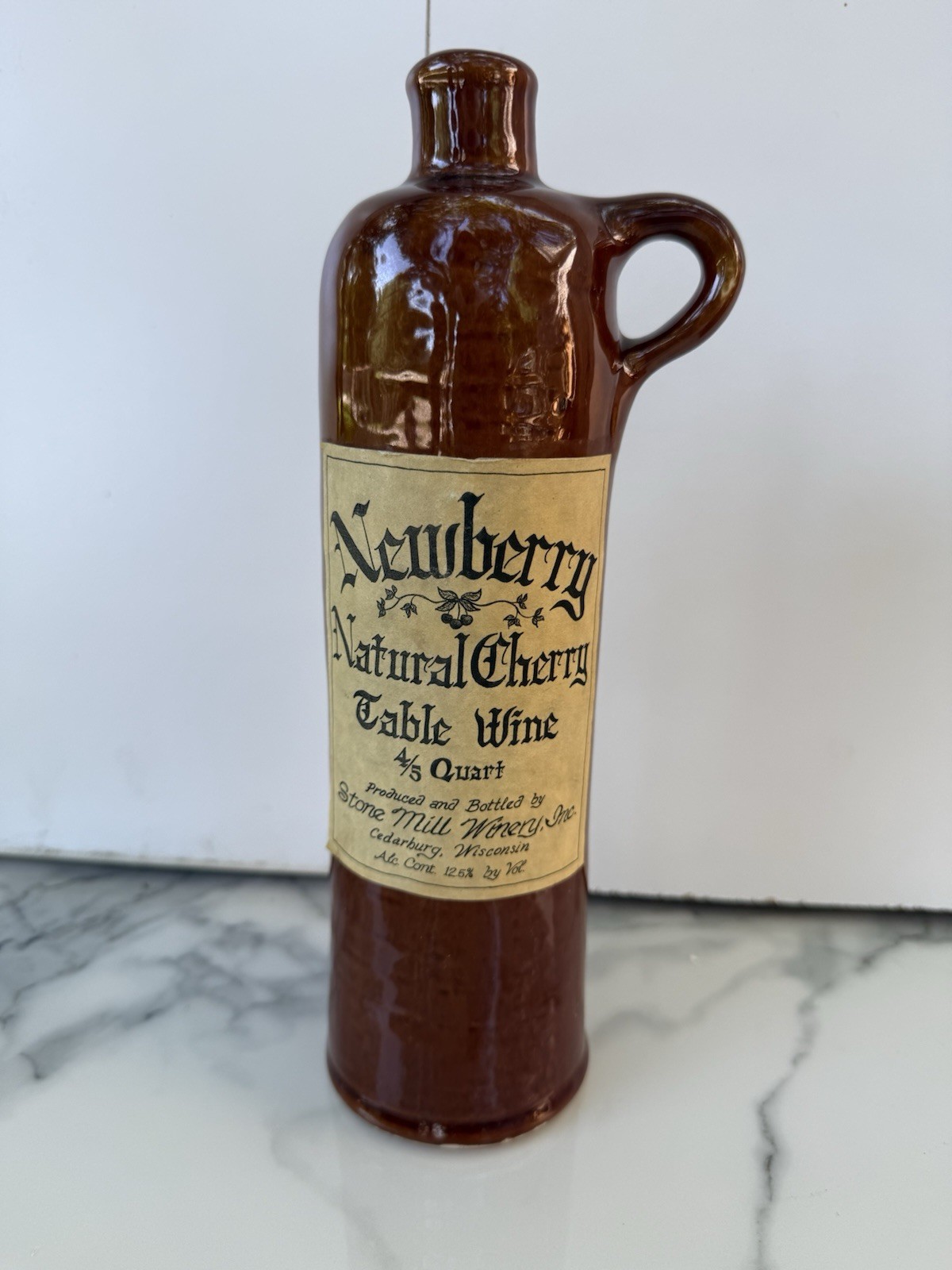 Vintage Newberry Natural Cherry wine Cedarburg WI stoneware 11.5\ Vintage Newberry Natural Cherry wine Cedarburg WI stoneware 11.5\