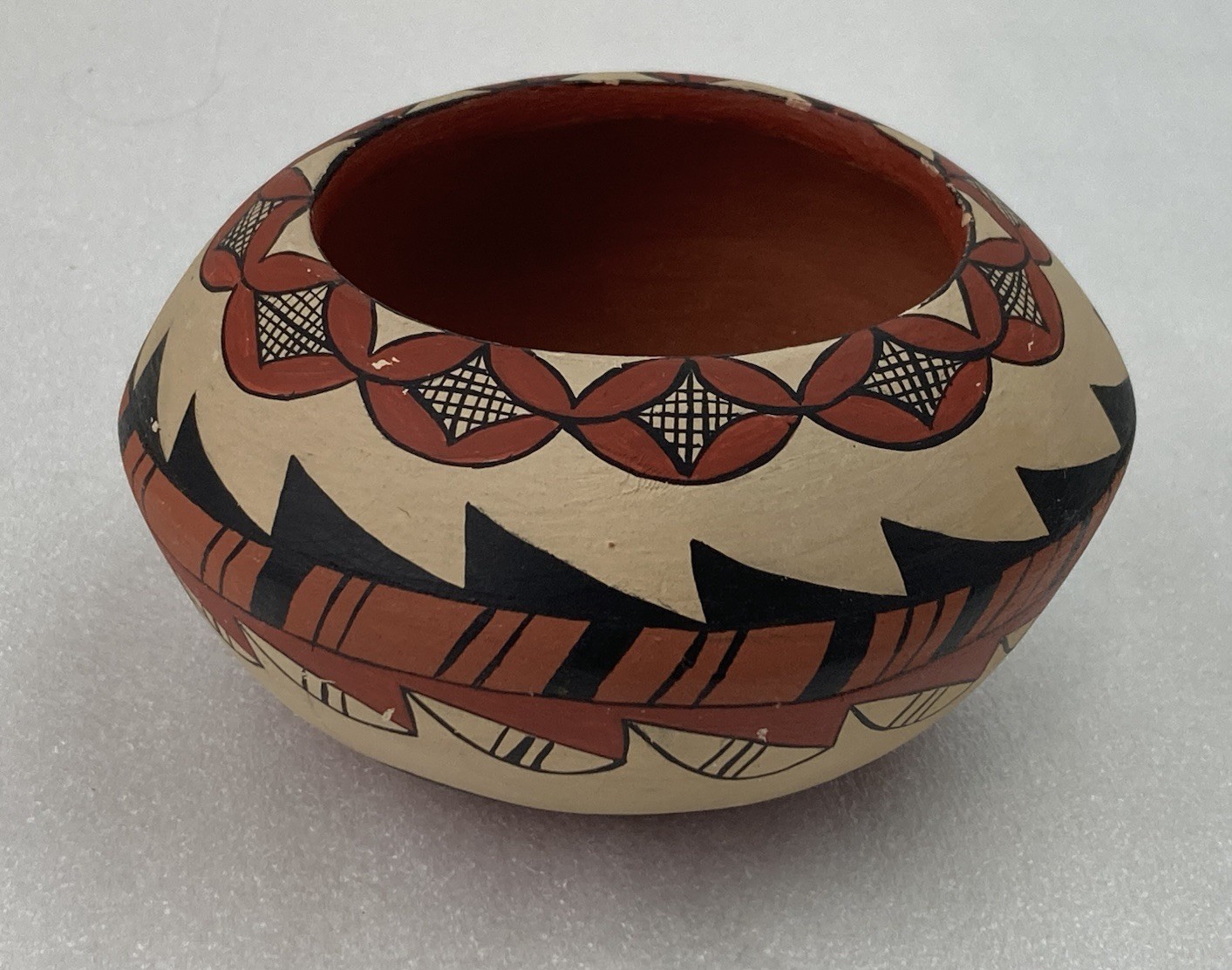Vintage Jemez Pueblo Native American Pottery  Signed F. Lucero