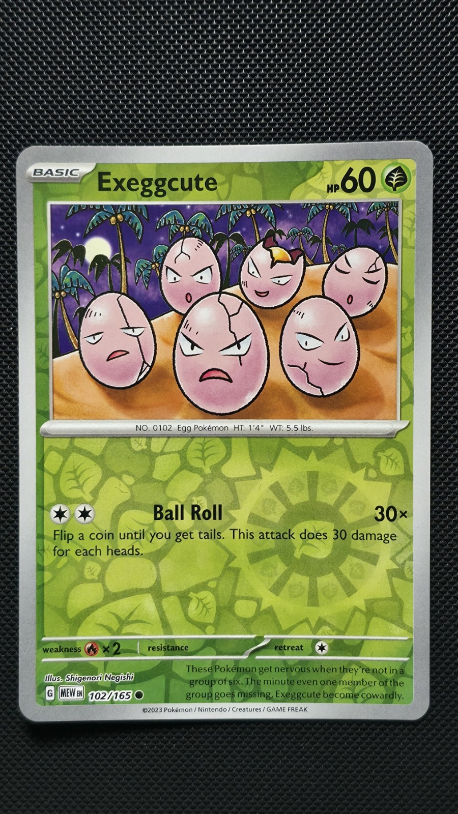 Pokemon 151 Exeggcute Reverse Holo Rare 102/165 Near Mint 