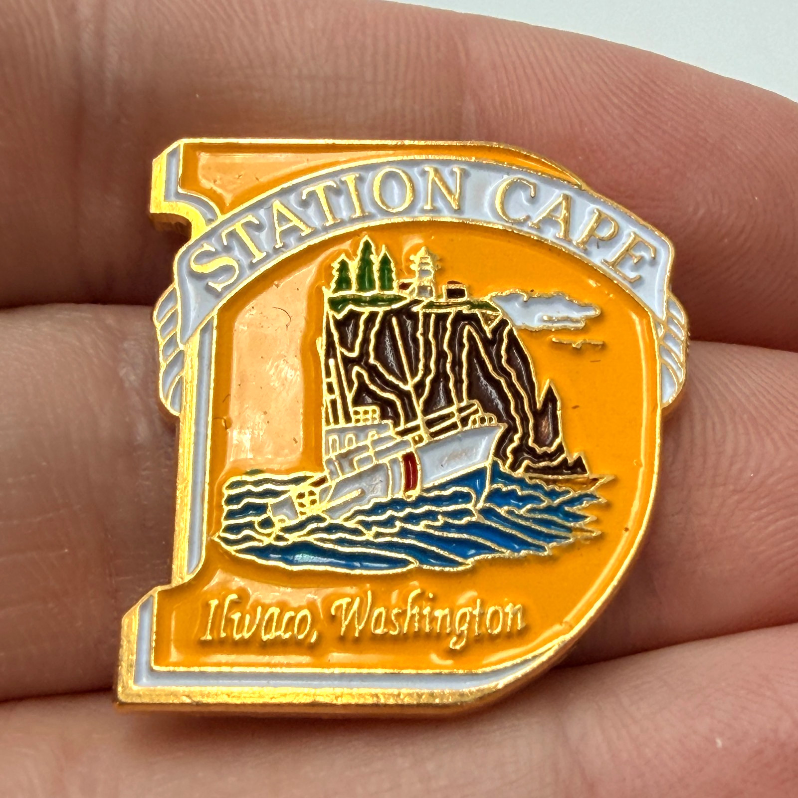 USCG Station Cape Disappointment Ilwaco Washington Lapel Pin Souvenir Rare USCG Station Cape Disappointment Ilwaco Washington Lapel Pin Souvenir Rare