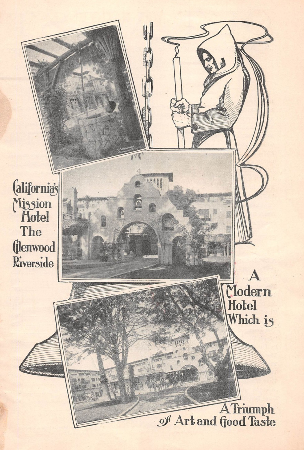 antique 1905 print ad California's Mission Hotel THE GLENWOOD Riverside CA antique 1905 print ad California's Mission Hotel THE GLENWOOD Riverside CA