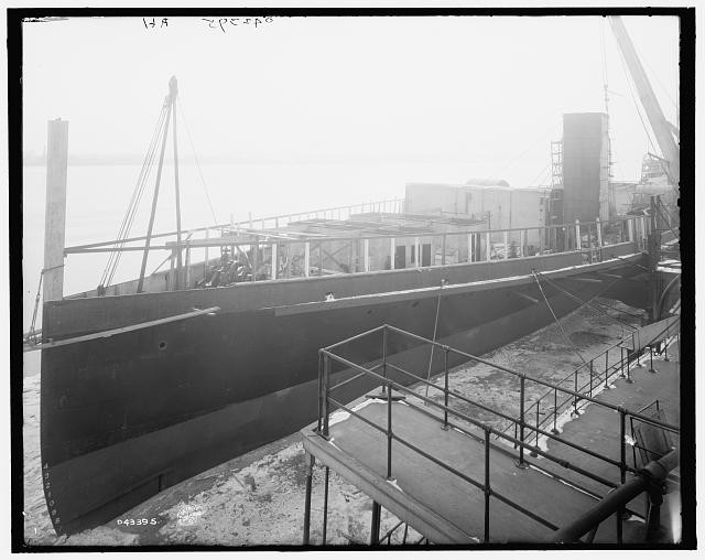 Wyandotte Michigan 1907 Steamer City of Cleveland Bow View Shipbuilding