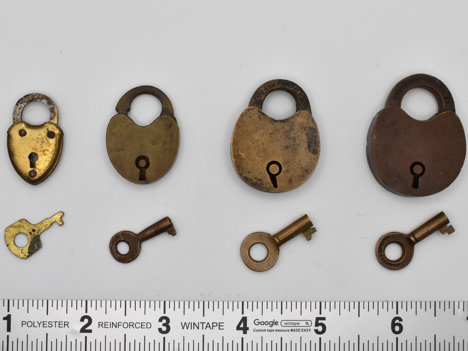 4 Antique / Vintage Brass Padlocks w/ Working Matching Keys 4 Antique / Vintage Brass Padlocks w/ Working Matching Keys