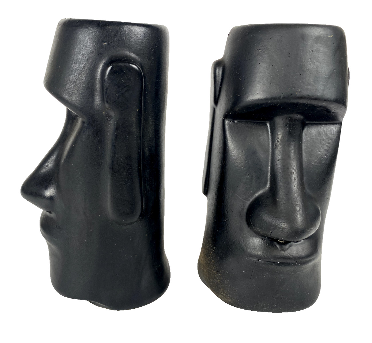 Vintage 60s Tiki Mug Otagiri Japan Moai Black Hawaiian Tahitian Easter Island 7