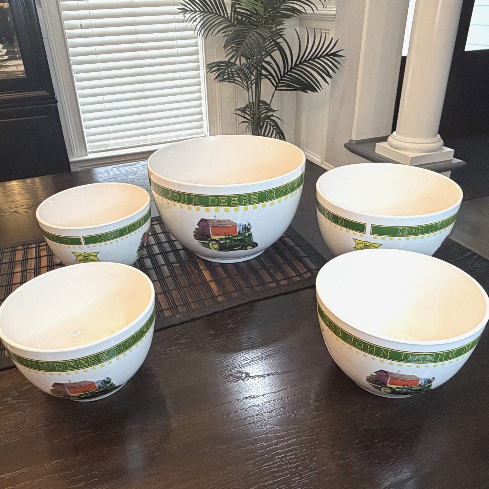 VTG John Deere Model B Nesting Bowl Set 5Pc Gibson Farmhouse Ceramic