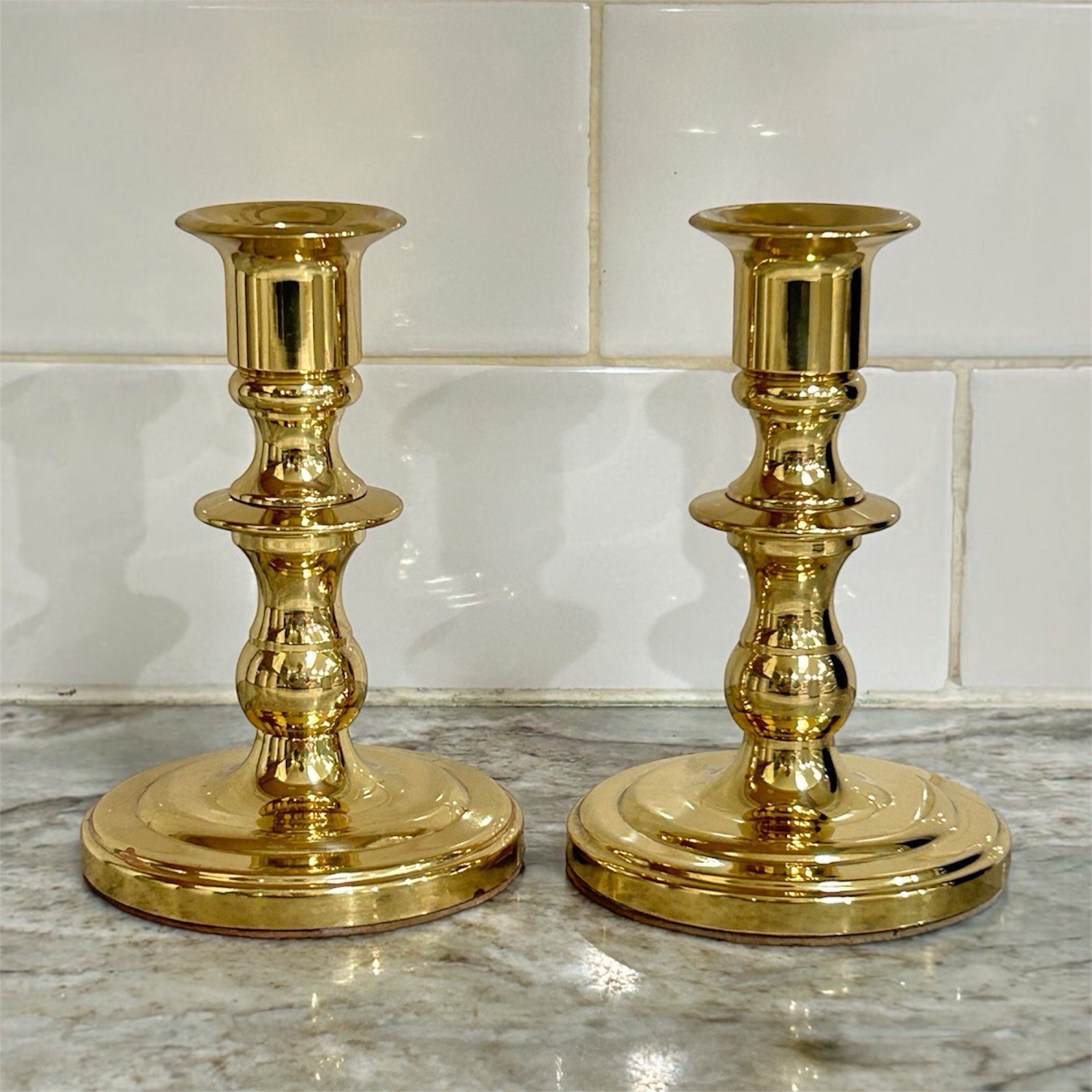 Vintage Baldwin Brass Candlestick Pair Hand Forged Solid Brass 4.7/8’’ Read Vintage Baldwin Brass Candlestick Pair Hand Forged Solid Brass 4.7/8’’ Read