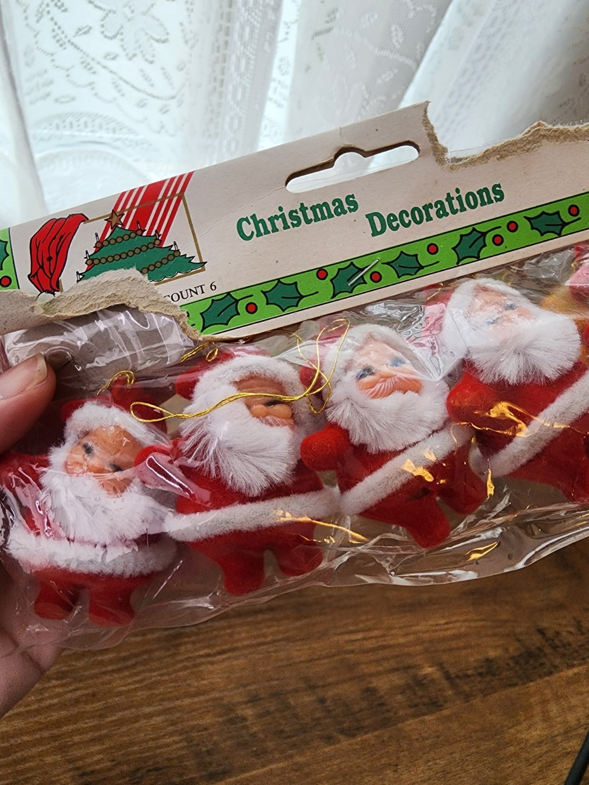 Vintage Miniature Santa Ornaments Flocked Retro Mid Century Vibe Lot 6 Unopened Vintage Miniature Santa Ornaments Flocked Retro Mid Century Vibe Lot 6 Unopened