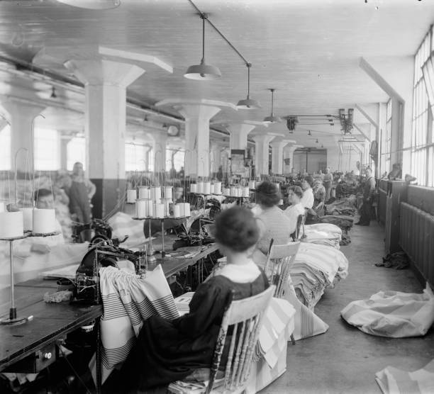 Dept, 1910 USA Women operating Union Special sewing machines Old Photo Dept, 1910 USA Women operating Union Special sewing machines Old Photo