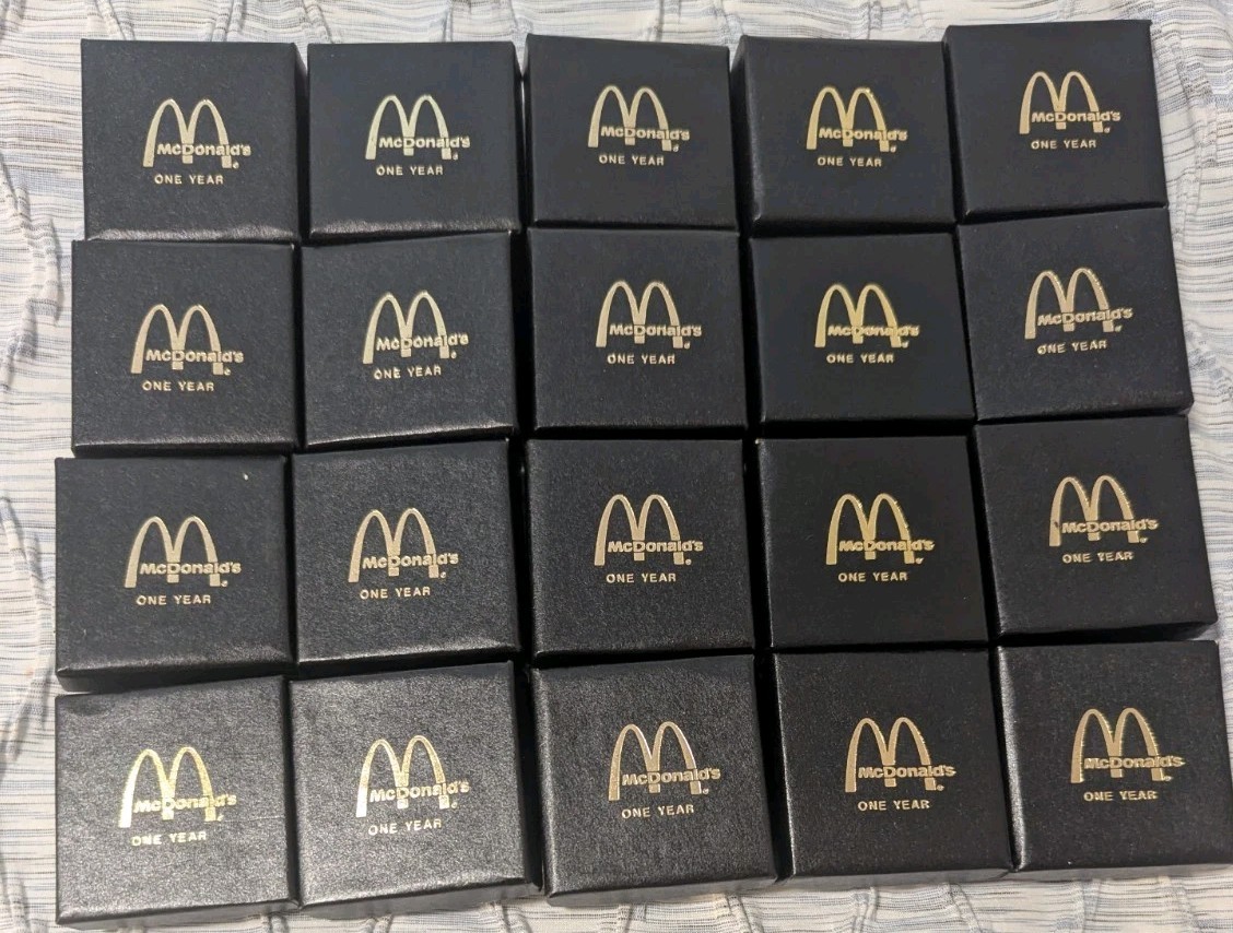 Twenty McDonald\'s One Year Anniversary Ronald McDonald Thumbs Up Employee Pins Twenty McDonald\'s One Year Anniversary Ronald McDonald Thumbs Up Employee Pins