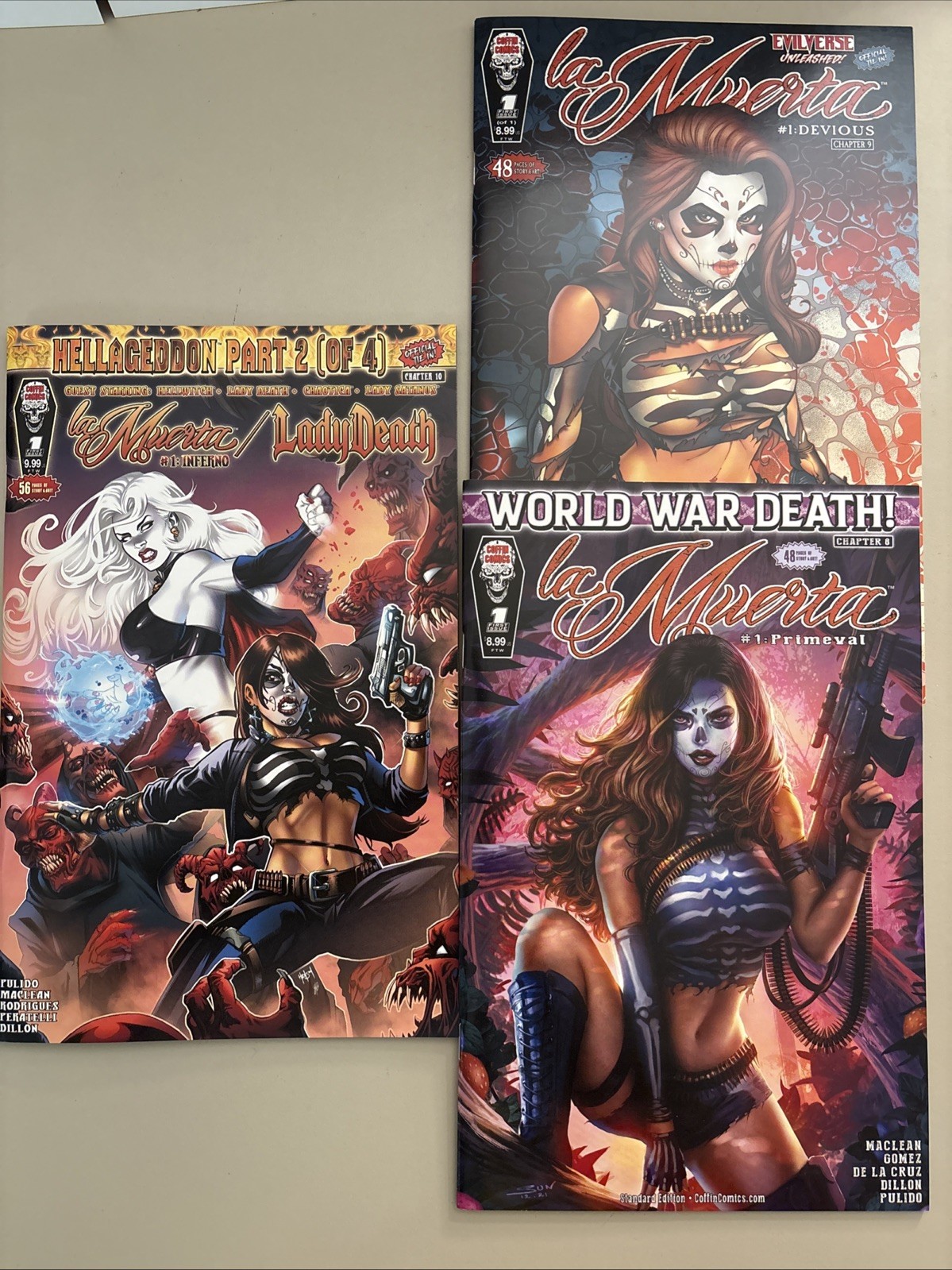 La Muerta Lady Death Inferno #1 + La Muerta #1 Devious, Primeval
