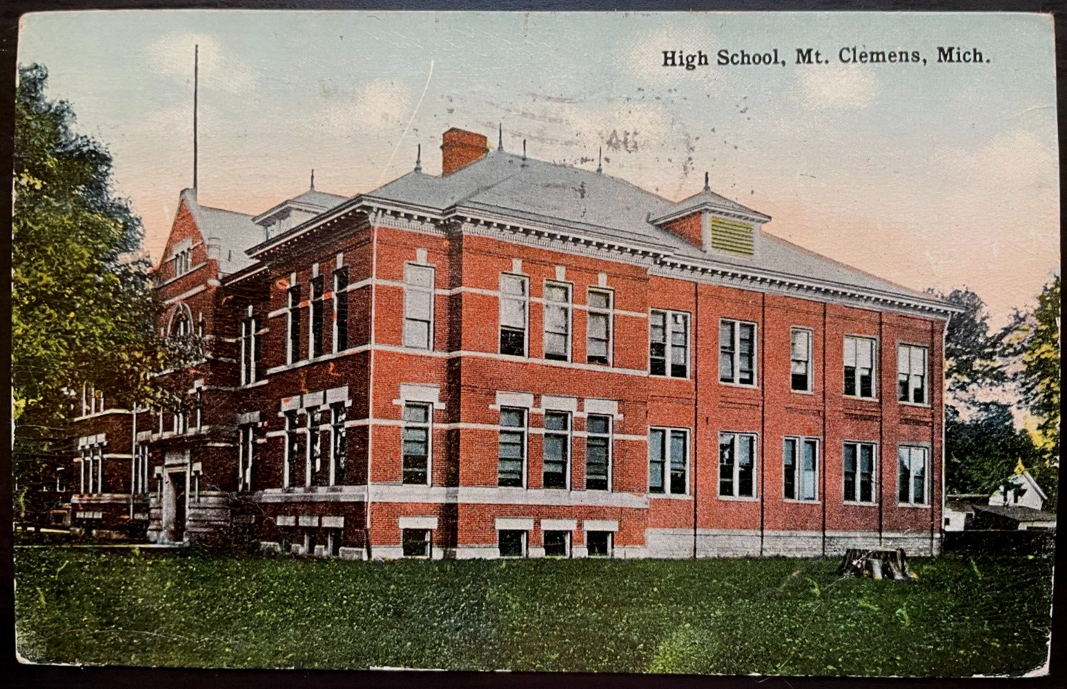 Vintage Postcard 1917 High School Building, Mount Clemens, Michigan (MI) Vintage Postcard 1917 High School Building, Mount Clemens, Michigan (MI)