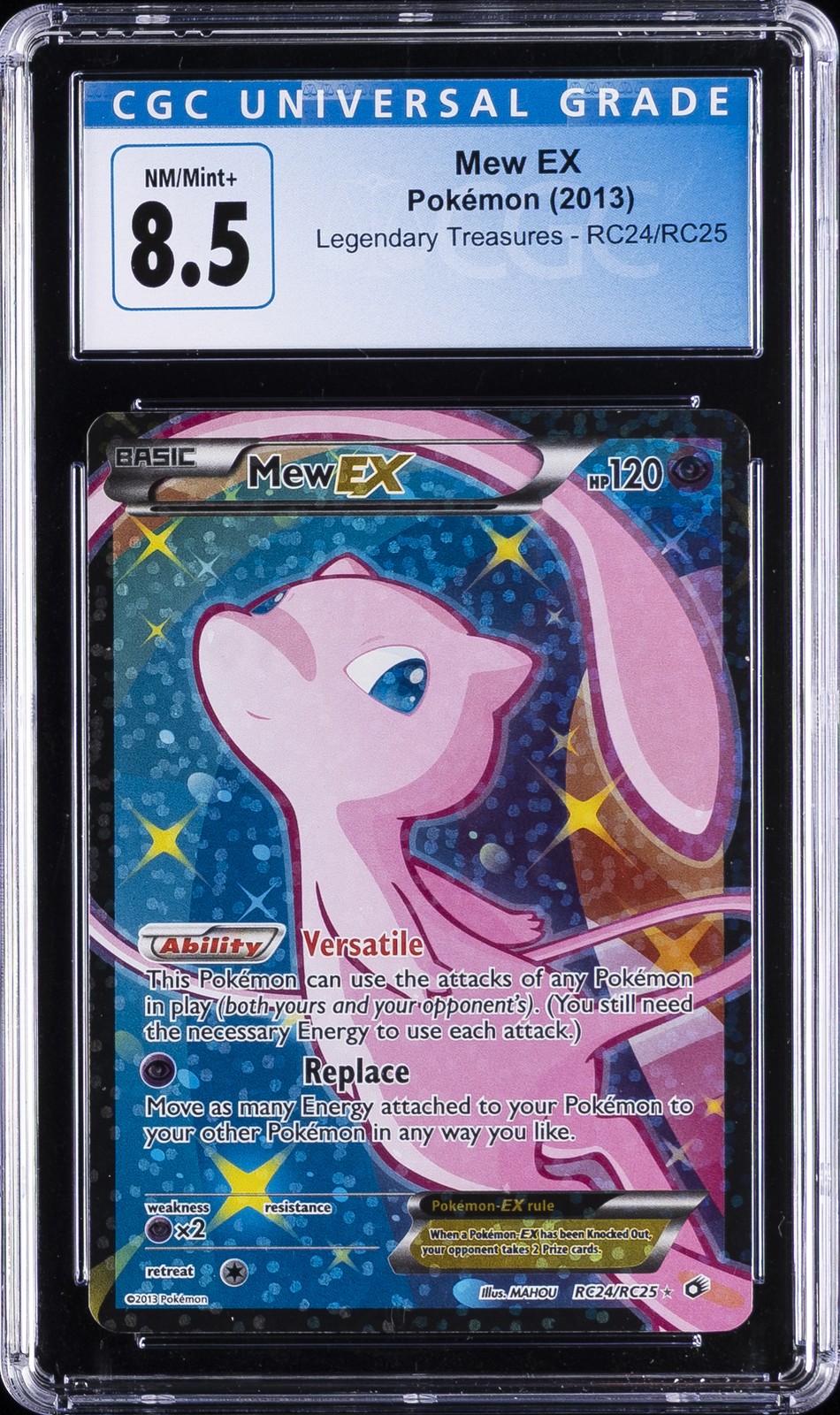 2013 POKEMON - LEGENDARY TREASURES BASE #RC24/RC25 MEW EX CGC 8.5