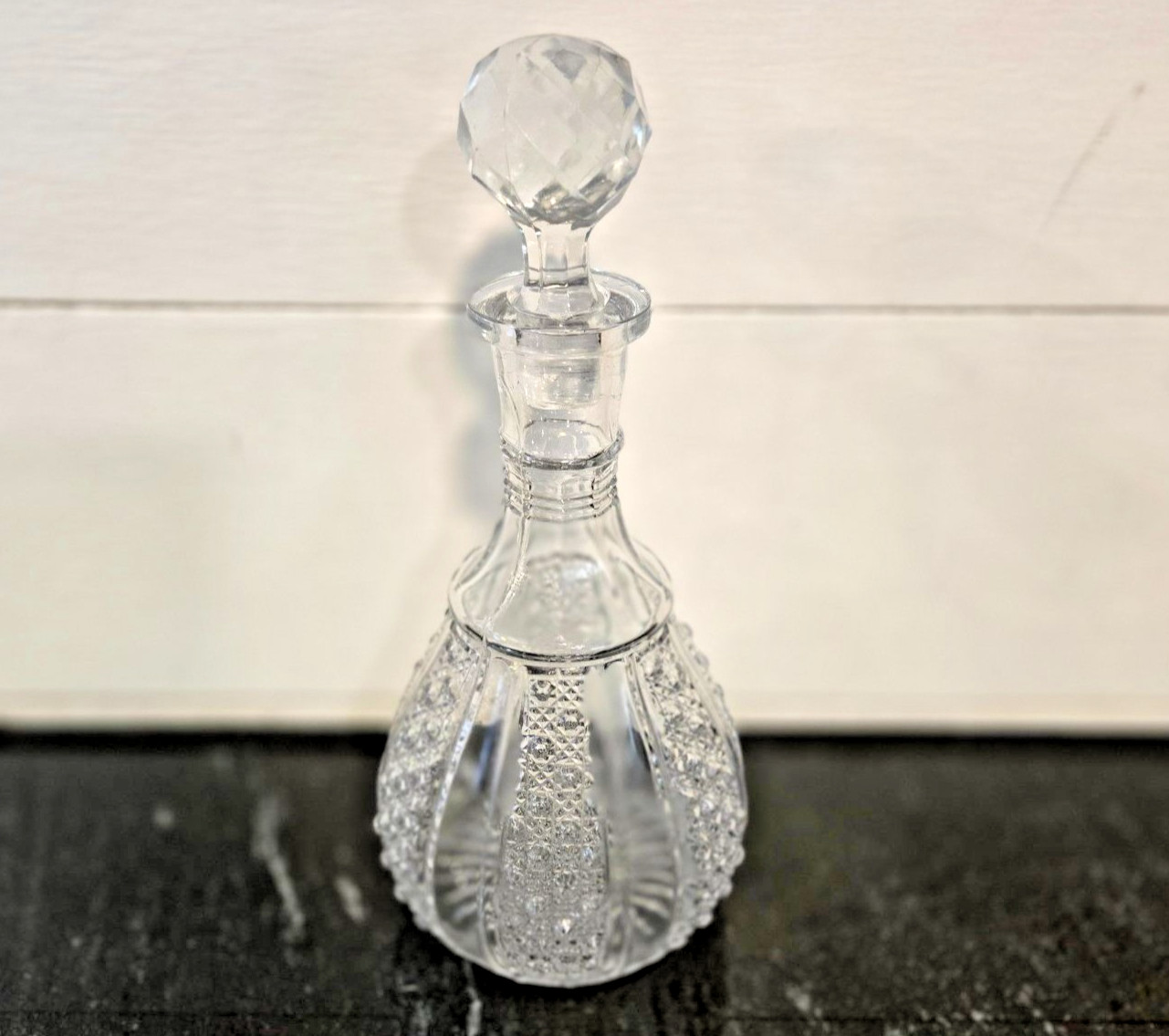 Antique EAPG Decanter 1890s  RAINBOW by McKee & Brothers Pittsburg, PA Rare find
