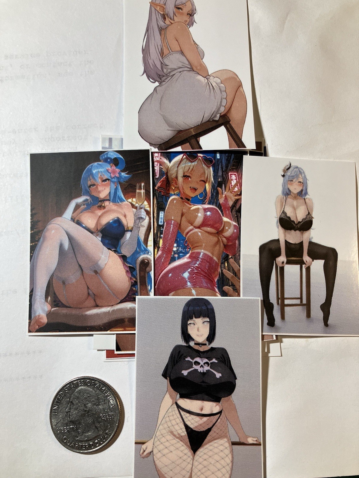 45 Pieces Glossy Vinyl Stickers Waifu Anime Car Laptop Lewd Skateboard
