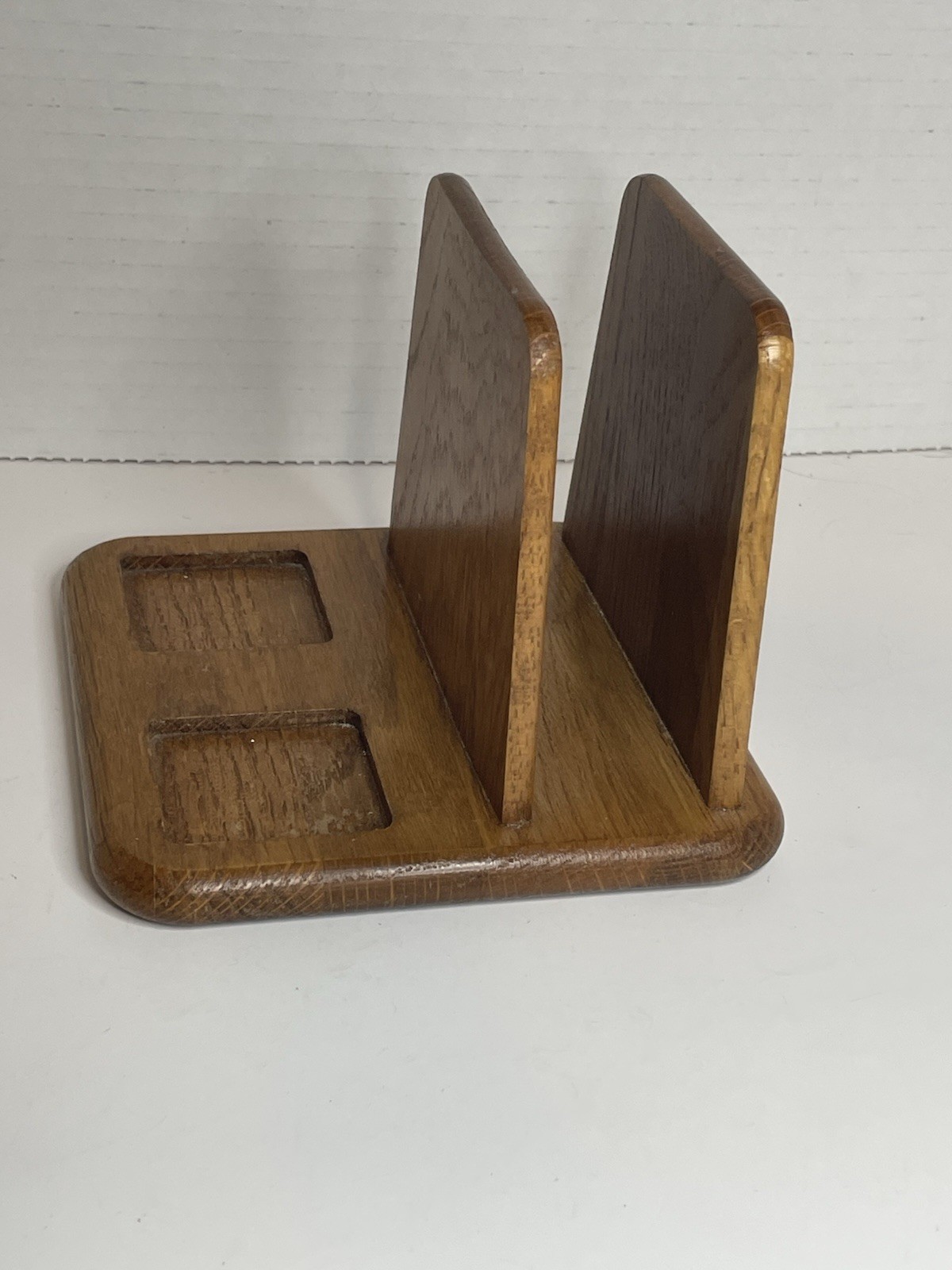 Vintage Vermillion Wooden Napkin Holder Made USA 5”