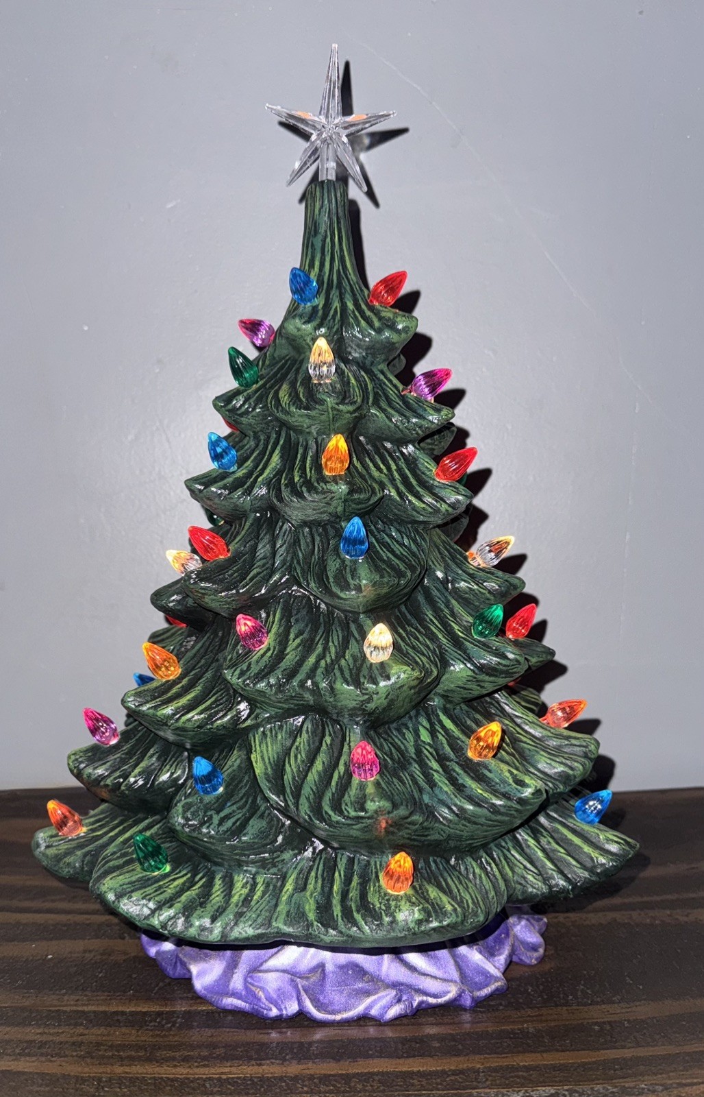 Christmas Tree 14” Retro Vintage Atlantic Tree and Tampa Bay Base Hand painted