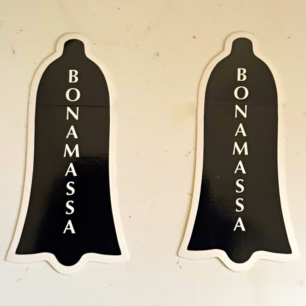 Joe Bonamassa Gibson Les Paul truss rod cover stickers lot of 2 Guitar Joe Bonamassa Gibson Les Paul truss rod cover stickers lot of 2 Guitar