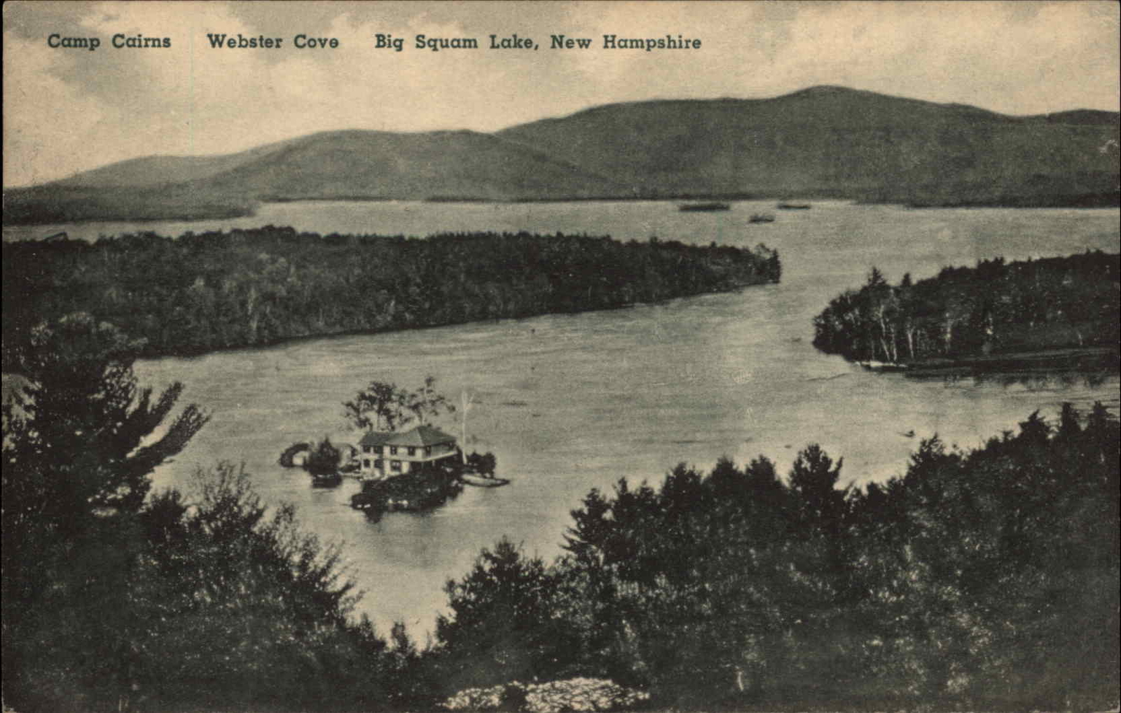 Webster Cove Camp Cairns Big Squam Lake NH Postcard Webster Cove Camp Cairns Big Squam Lake NH Postcard