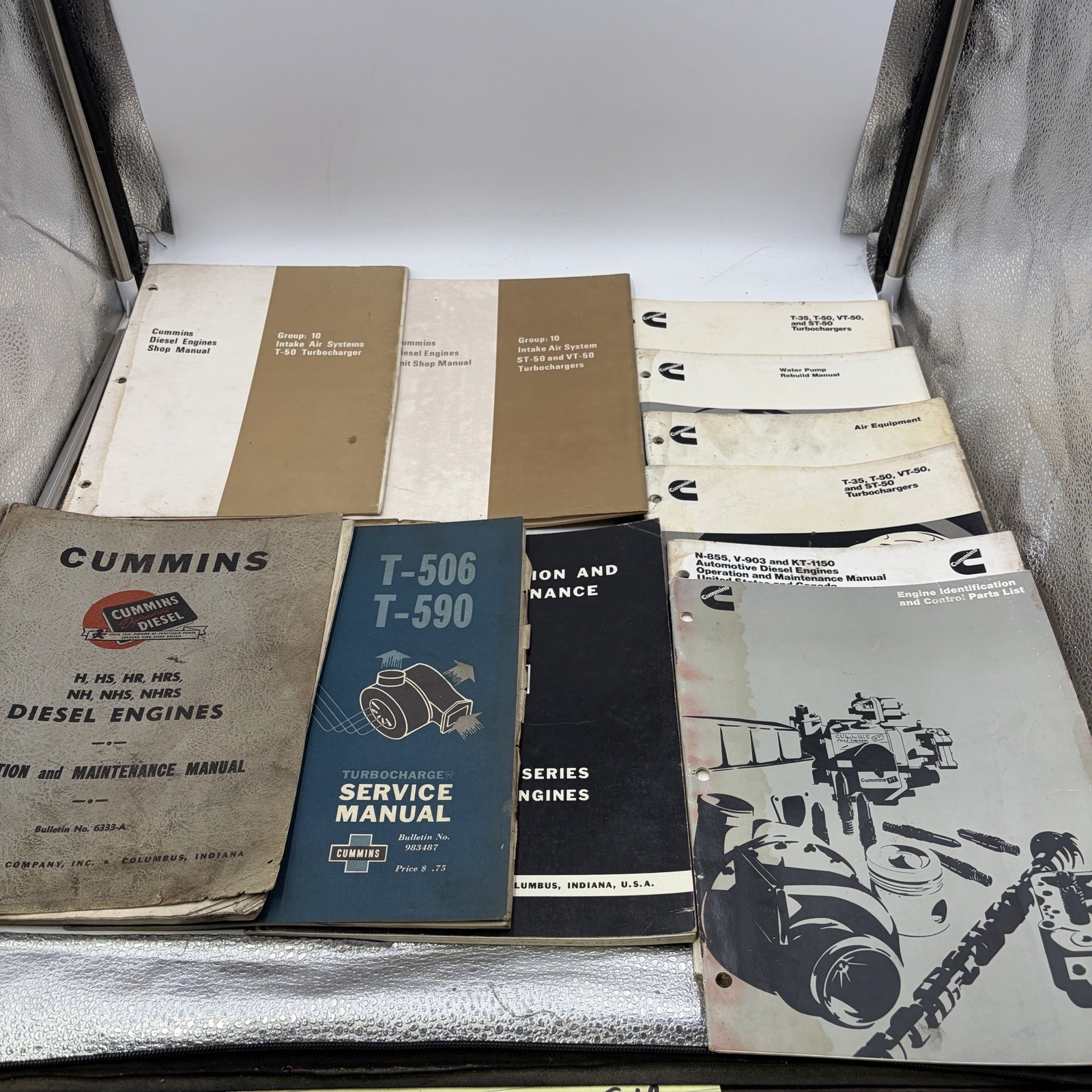 10 Vintage Cummins Diesel Engine Turbocharger Shop Service Manuals Lot