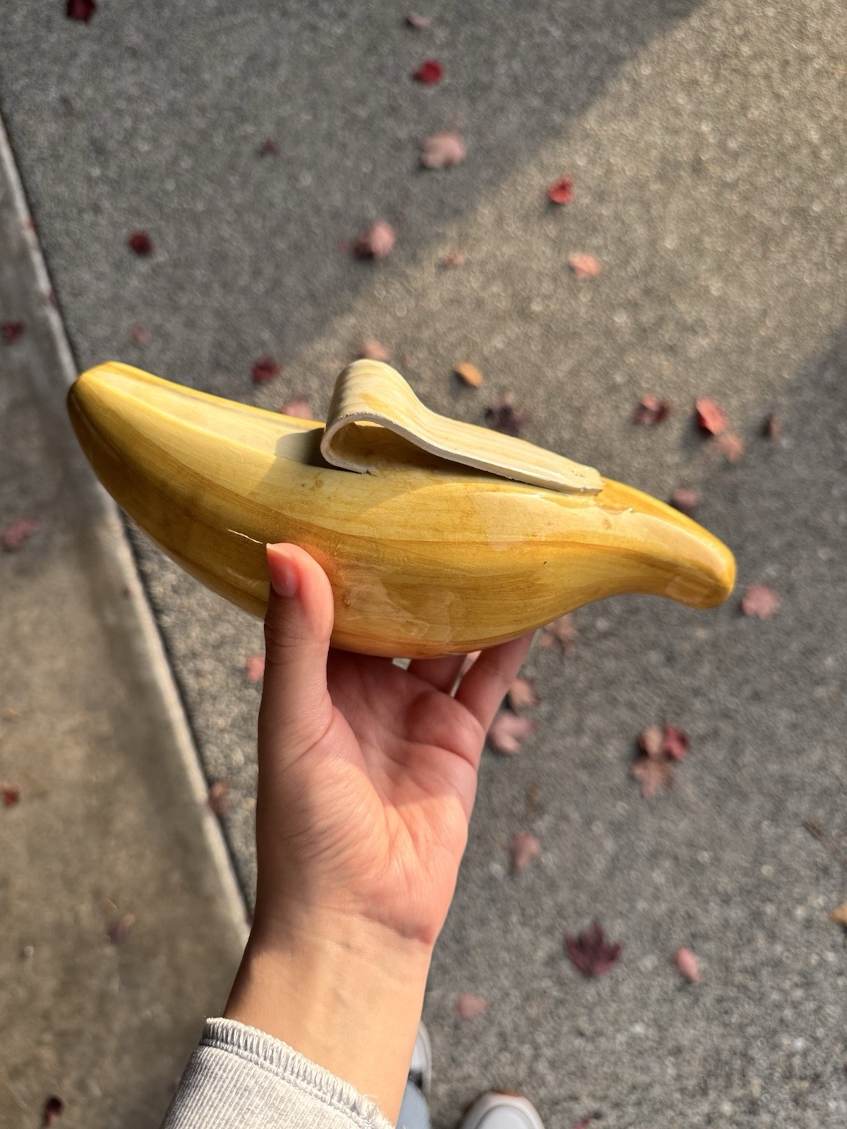 Vintage Vietri Italian Ceramic Banana Peel Figurine Yellow Crackle Made in Italy Vintage Vietri Italian Ceramic Banana Peel Figurine Yellow Crackle Made in Italy