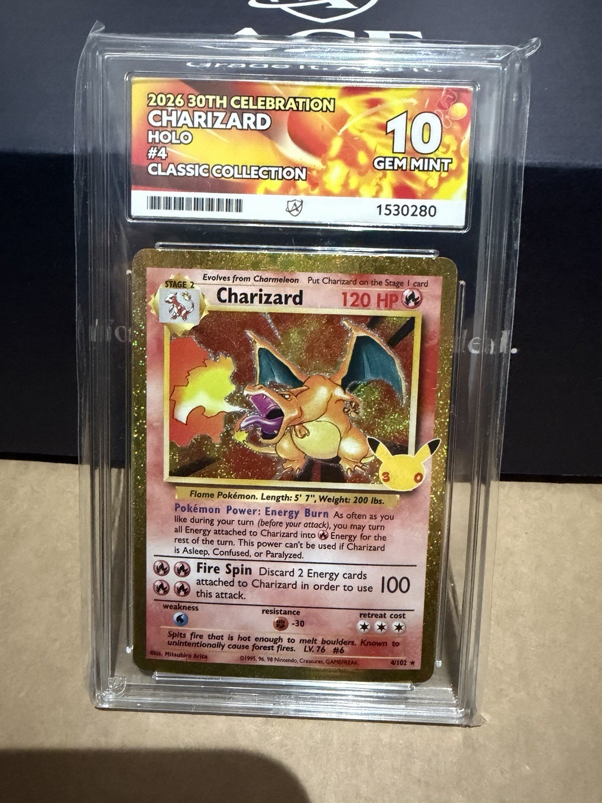 ACE 10 Charizard Holo 4/102 2026 30th Celebration Classic Collection English ACE 10 Charizard Holo 4/102 2026 30th Celebration Classic Collection English