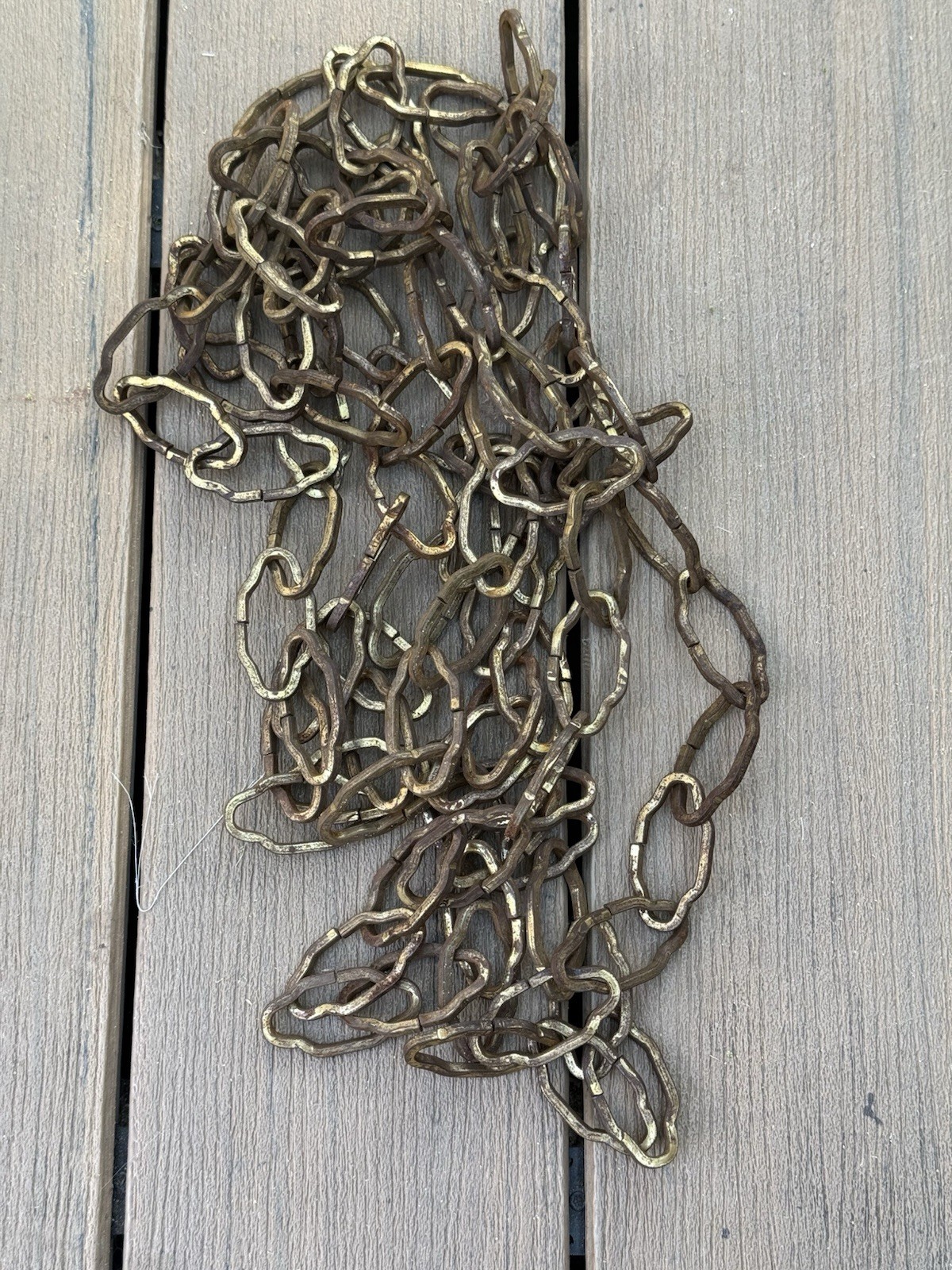 13 FT   Gothic 8 gauge Brass plated heavy chain part lamp chandelier
