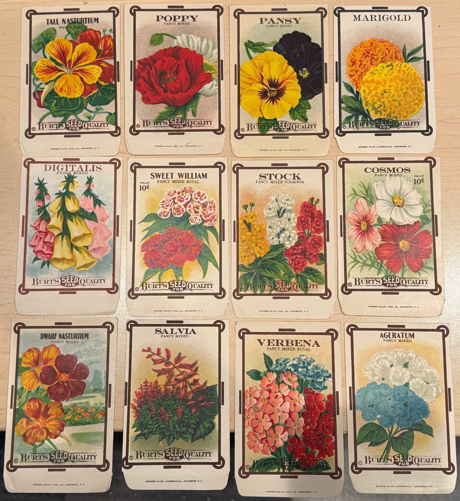 Lot of 12 Vintage William D Burt Seed Packets Envelopes in Color - Circa 1920 Lot of 12 Vintage William D Burt Seed Packets Envelopes in Color - Circa 1920