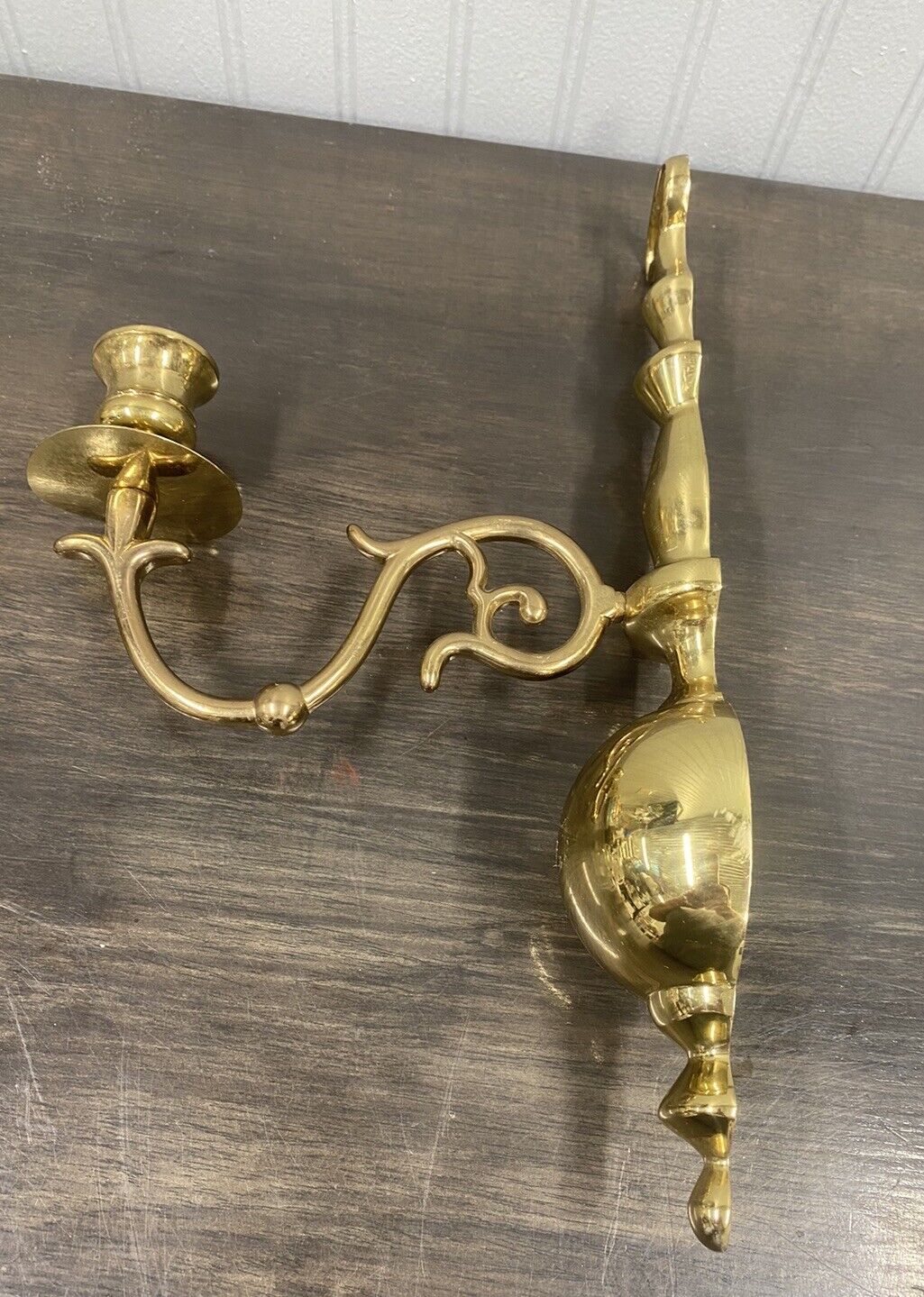 Brass Wall Sconce Candle Holder Vintage 