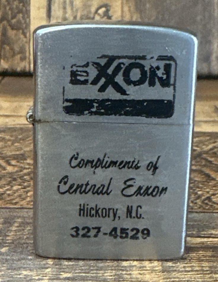 Vintage Exxon Gas Station Advertising Lighter Hickory North Carolina Unmarked