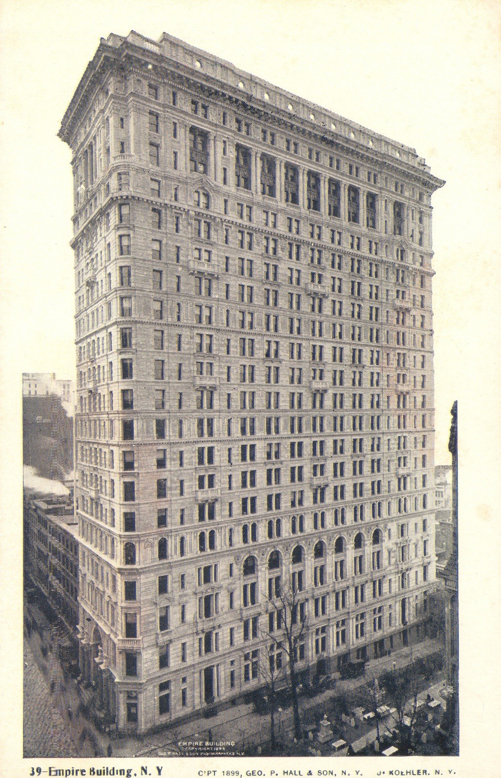 New York, Postcard Antique Copyright 1899 Empire Building N.Y.  N