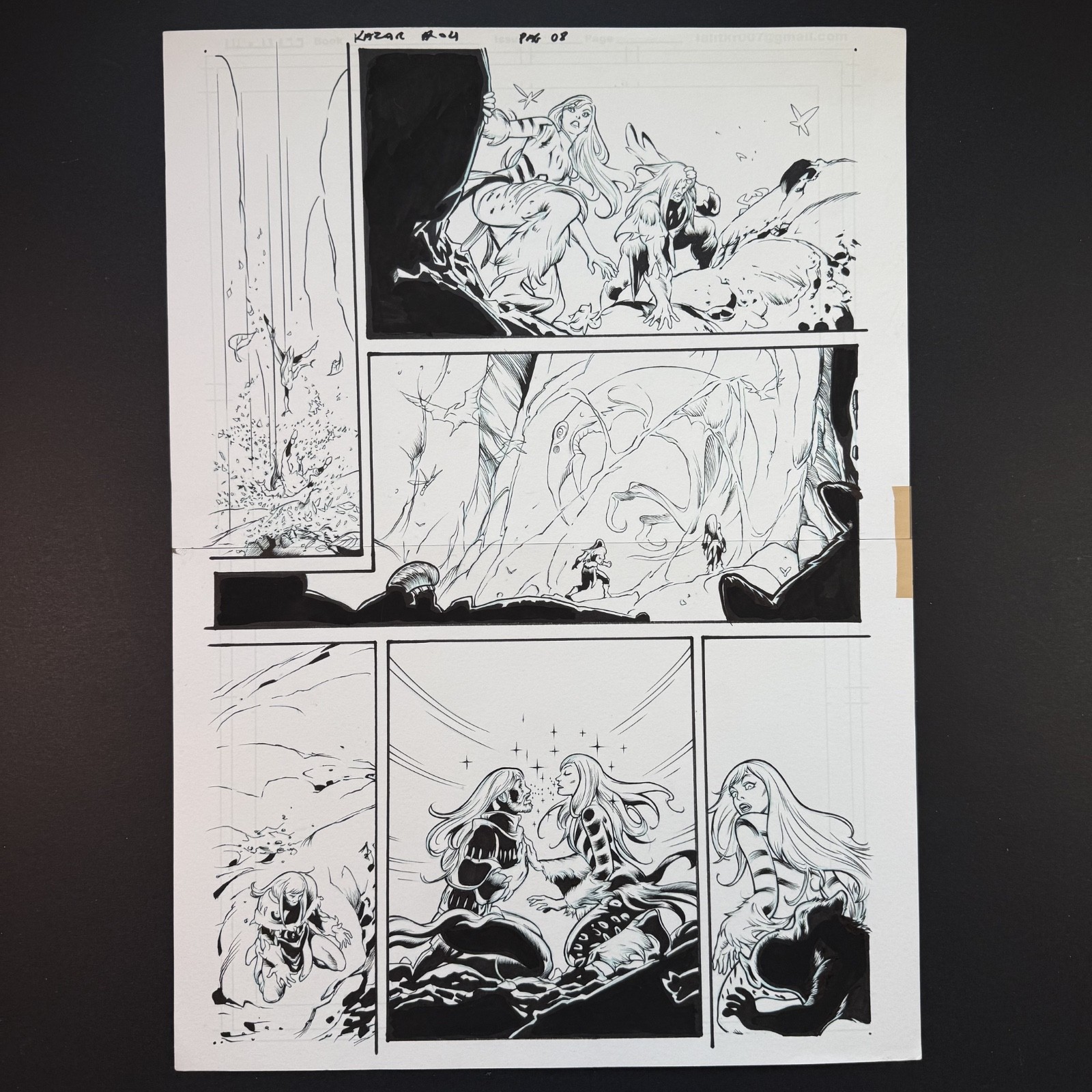 Ka-Zar Lord of the Savage Land #4 Original Art Inks Shanna She-Devil Marvel 2022 Ka-Zar Lord of the Savage Land #4 Original Art Inks Shanna She-Devil Marvel 2022
