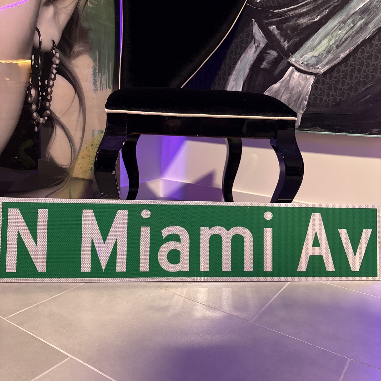 Miami Ave Reflective Road/ Metal Street Sign Brand New 39” x 8” 🔥