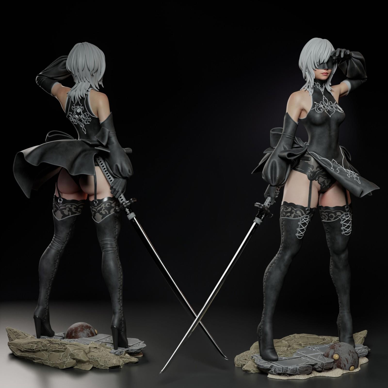 10H Nier Automata | 1/6 Unpainted Resin Kit | Dual Blade Android Display